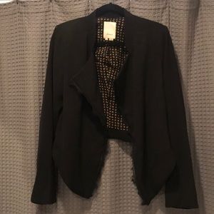 Black blazer with lace detail
